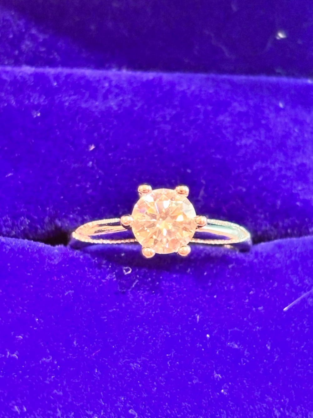 Classic Solitaire round cut moissanite white gold over silver size adjustable